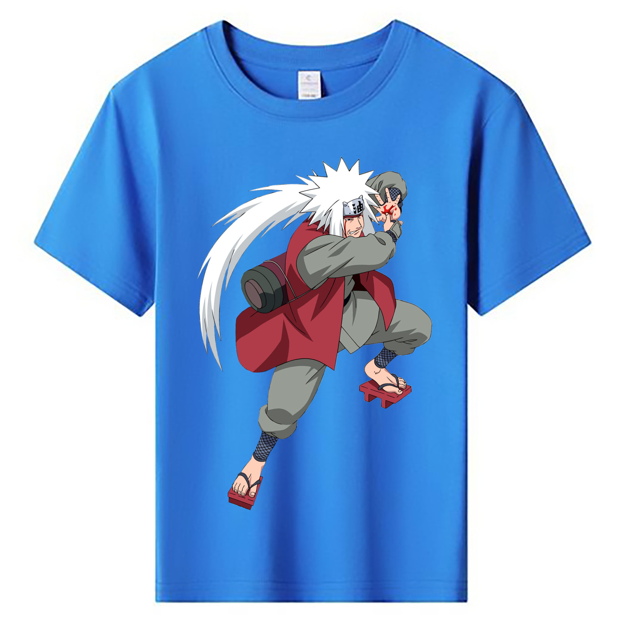 （画像用） NARUTO -ナルト- 自来也（じらいや） Jiraiya 綿100％キッズTシャツ（フロントプリント）